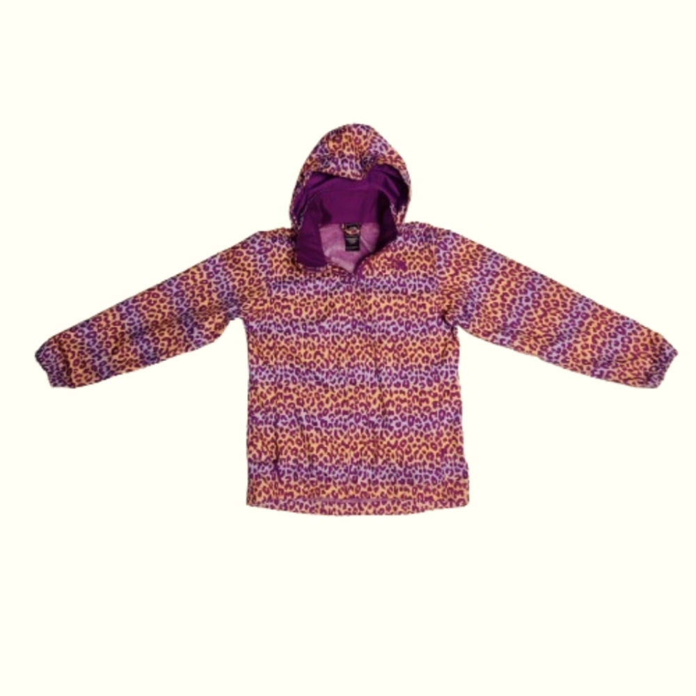 THE NORTH FACE Animal Print Leopard Girls Rain Jacket Sz L (14/16)